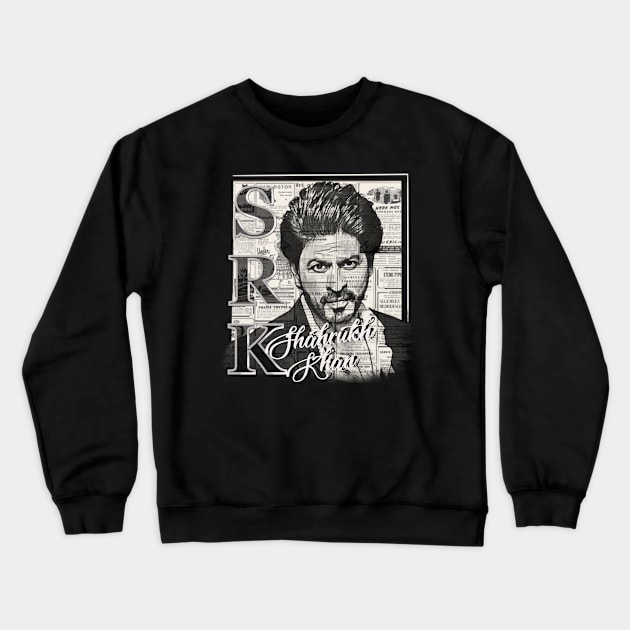 Shahrukh Khan Design Crewneck Sweatshirt by SAN ART STUDIO 